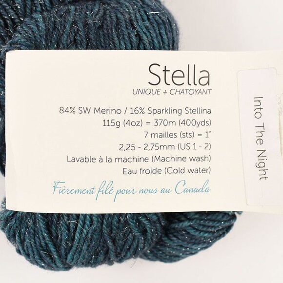 Julie Asselin Stella Yarn SW Merino Sparkling Stellina Into The Night Colorway - Picture 3 of 3